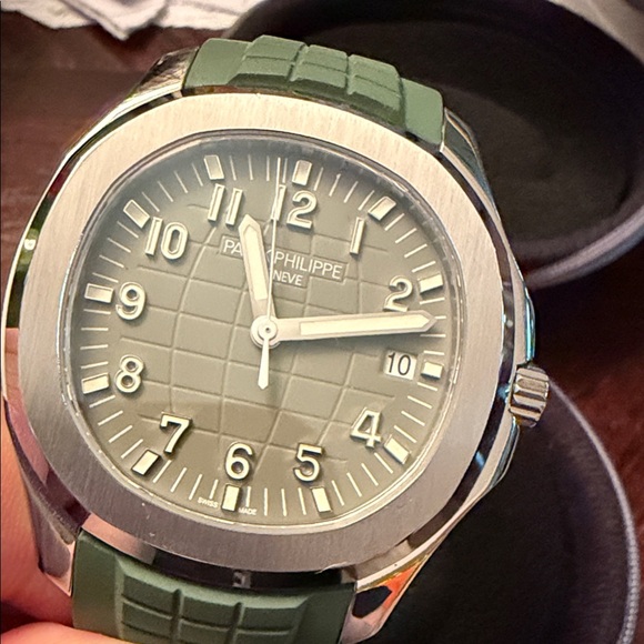 P P Green Watch with Silver Details